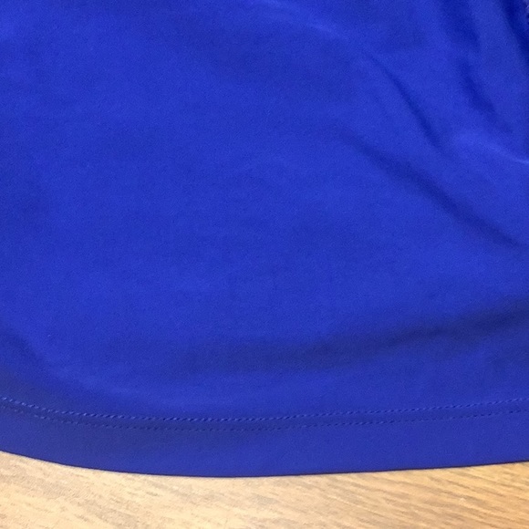 AQUA COUTURE swim top royal blue crocheted look split front size 18W adj… - Picture 6 of 10